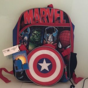 Marvel Avengers Captain America Backpack-Lunch Bag